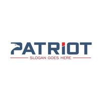 patriot logo mit adler auf buchstabe p, verwendbar für geschäftslogos, flache logo-designvorlage, vektorillustration vektor