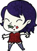 Vektor-Vampir-Mädchen-Charakter im Cartoon-Stil vektor