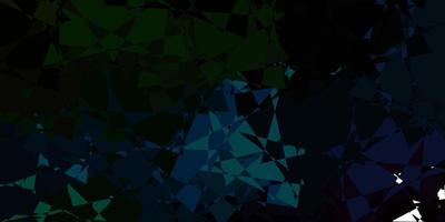 dunkelblauer, grüner Vektorhintergrund mit polygonalen Formen. vektor