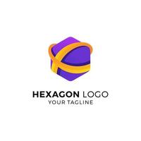 bunte Hexagon-Logo-Design-Vektor-Illustration vektor