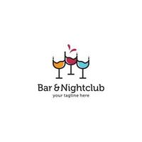 Bar- und Nachtclub-Logo-Vektorvorlage vektor