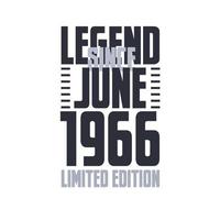 legende seit juni 1966 geburtstagsfeier zitat typografie t-shirt design vektor