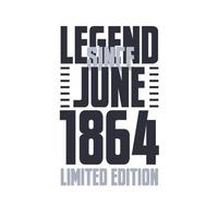 legende seit juni 1864 geburtstagsfeier zitat typografie t-shirt design vektor