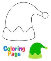 färg sida med älva hatt för barn vektor