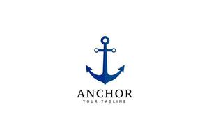 einfacher Mono-Line-Art-Anker für Boot, Schiff, Marine, Marine, nautischer Logo-Design-Vektor vektor