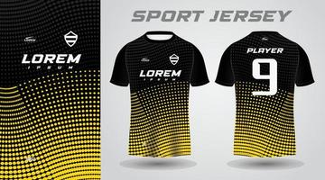 gul svart skjorta sport jersey design vektor