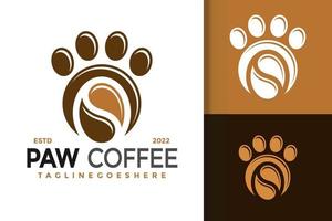 pfote kaffee logo design, markenidentität logos vektor, modernes logo, logo entwirft vektorillustrationsvorlage vektor