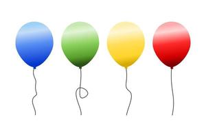 färgrik ballonger på vit bakgrund med lutning stil, vektor illustration
