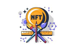 cool nft tart digital kryptovaluta token vektor