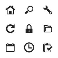 Interface-Icon-Set Piktogramm-Stil, einfach Farbe und Größe zu ändern vektor