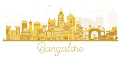 bangalore city silhuett gyllene siluett. vektor