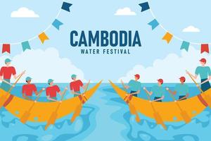 cambodia vatten festival bakgrund. vektor