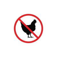 kein Hühnersymbol. Kein Huhn erlaubt Symbolvektor vektor