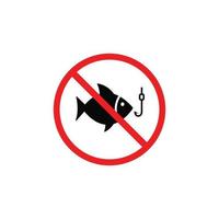 Symbol für verbotenes Fischen. kein Angelsymbolvektor vektor