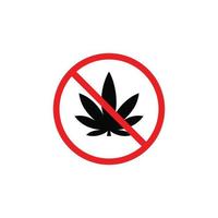Verbotenes Marihuana-Symbol. kein Marihuana-Symbolvektor vektor