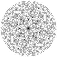 abstrakt mandala med utsmyckad kronblad och prickar, meditativ färg sida vektor