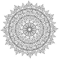 utsmyckad mandala med lönn löv och mönster, höst meditativ antistress färg sida vektor