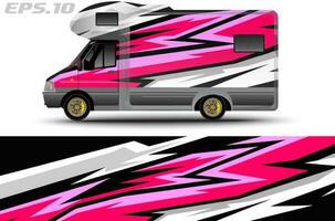 Camper Van Car Wrap Design Vector für Fahrzeug-Vinyl-Aufkleber und Auto-Aufkleber-Lackierung