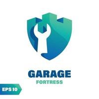 garage fästning logotyp vektor