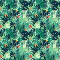 Vektornahtloses Muster mit handgezeichneten Blumenelementen. tropischer hintergrund der hellen farbe. vektor