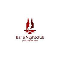 Bar- und Nachtclub-Logo-Vektorvorlage vektor