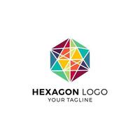 bunte Hexagon-Logo-Design-Vektor-Illustration vektor