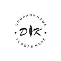 första dk brev logotyp elegant företag varumärke lyx vektor