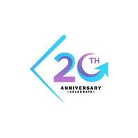 20-jähriges Jubiläum, minimalistisches Logo. Grußkarte. Geburtstagseinladung. 20 Jahre Zeichen. Vektorillustration auf weißem Hintergrund. vektor