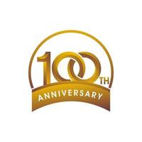100 år gyllene årsdag logotyp mall vektor
