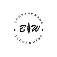 initial bw buchstabe logo elegant unternehmen marke luxus vektor