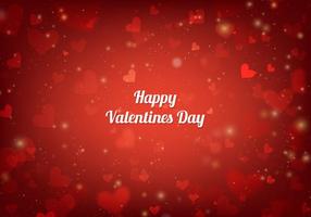 Free Vector Red San Valentin Karte mit Herzen und Lichter