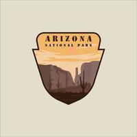 Arizona Emblem Logo Vektor Illustration Vorlage Grafikdesign. Zeichen oder Symbol Nationalpark-Aufkleber-Patch für Reiseunternehmen