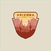 Emblem-Vektor des Arizona-Nationalpark-Logo-Illustrationsschablonen-Grafikdesigns. Zeichen oder Symbol United States Tourism Sticker Patch für Reiseunternehmen vektor