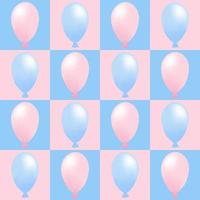 Vektor Musterdesign für Gender-Party. rosa und blauer hintergrund mit luftballons.