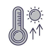 Vektorsymbol für hohe Temperaturen vektor