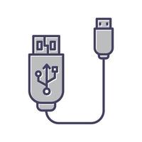 Vektorsymbol für USB-Kabel vektor