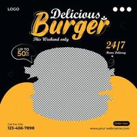 Burger Social-Media-Post vektor