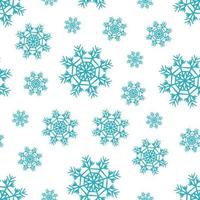 blå snöflingor vinter- sömlös mönster vektor