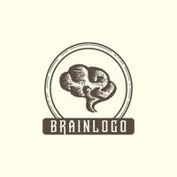 Vintage-Gehirn-Logo-Illustrationsdesign für Ihre Firma oder Ihr Geschäft vektor