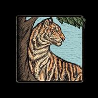 Vintage-Tiger-Logo-Vektor-Illustrationsdesign für Ihr Unternehmen oder Geschäft vektor