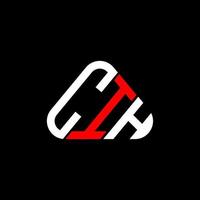 cih Brief Logo kreatives Design mit Vektorgrafik, cih einfaches und modernes Logo in runder Dreiecksform. vektor