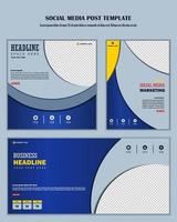 blå bakgrund social media posta mall vektor