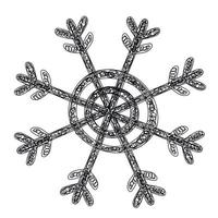 snöflinga skiss hand teckning. ny år symbol, dekoration vektor