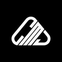 cmj-Buchstabenlogo kreatives Design mit Vektorgrafik, cmj-einfaches und modernes Logo in runder Dreiecksform. vektor