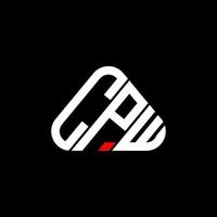 CPW Letter Logo kreatives Design mit Vektorgrafik, CPW einfaches und modernes Logo in runder Dreiecksform. vektor