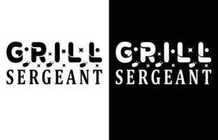 Grill-Sergeant-T-Shirt-Design vektor