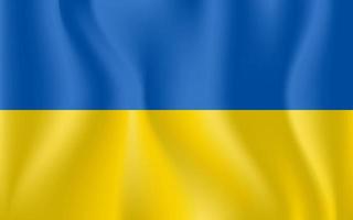 realistische ukrainische nationalflagge vektor