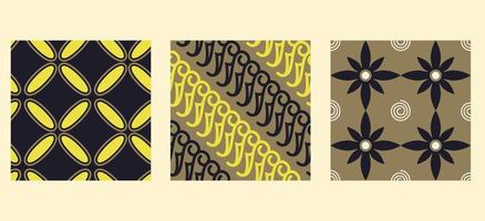 batik mönster uppsättning. enkel batik design vektor