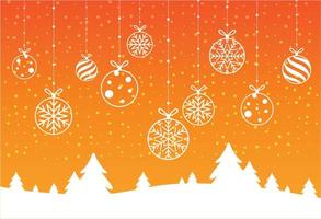 frohe weihnachten und guten rutsch ins neue jahr mit bokeh und linseneffektmuster auf orangefarbenem hintergrund des sommers vektor