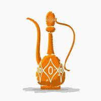 redigerbar isolerat på vit bakgrund arab kaffe kanna vektor illustration i borsta stroke stil för Kafé med mitten östra kultur tradition och islamic stunder relaterad design